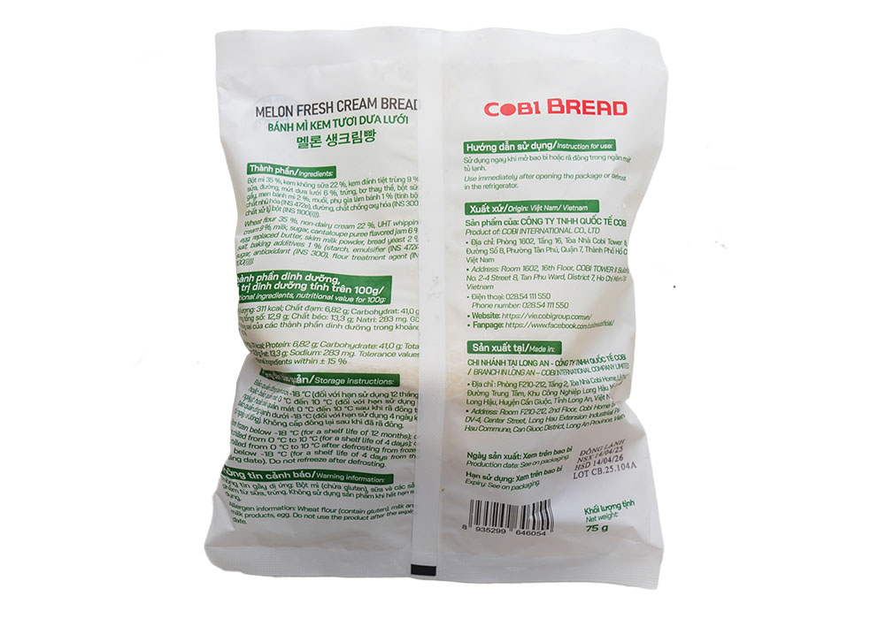 Bánh Mì Đông Lạnh Kem Tươi Dưa Lưới - Hình ảnh 4